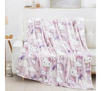 Northwest Hello Kitty Cloud Throw Blanket, Blush Pink with Rainbows, Clouds and Sparkles, 60" x 70"
