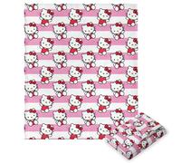 Northwest Hello Kitty Silk Touch Throw Blanket, 50" x 70", Bow and Stripes