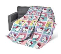 NORTHWEST Hello Kitty Sweet As Can Be Full/Queen Quilted Blanket, Cozy Fantasy Bedding for Gamers, Kids & Adults, Throw for Bedroom, Sofa, or Game Room Décor, 90 x 90 Inches