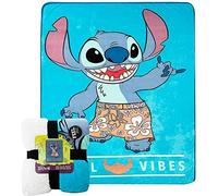 Northwest Lilo and Stitch Silk Touch Sherpa Throw Blanket, 60" x 80", Chill Our