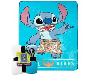 Northwest Lilo and Stitch Silk Touch Sherpa Throw Blanket, 60" x 80", Chill Our