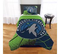 NORTHWEST Minnesota Timberwolves Officially Licensed NBA Comforter Set - Full/Queen & Twin/Twin XL - Soft Bedding with Team Logo & Pillow Shams - Basketball Fan Bedroom Set, Twin/Twin XL