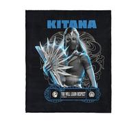 NORTHWEST Mortal Kombat Silk Touch Sherpa Throw Blanket - Kitana Learn Respect, Ultra-Soft Fleece Front with Cozy Sherpa Back, 40 x 50 Inches