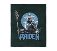 NORTHWEST Mortal Kombat Silk Touch Sherpa Throw Blanket - Raiden, Ultra-Soft Fleece Front with Cozy Sherpa Back, 40 x 50 Inches