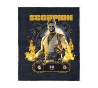 NORTHWEST Mortal Kombat Silk Touch Sherpa Throw Blanket - Scorpion Bi-Han, Ultra-Soft Fleece Front with Cozy Sherpa Back, 40 x 50 Inches
