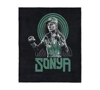 NORTHWEST Mortal Kombat Silk Touch Sherpa Throw Blanket - Sonya, Ultra-Soft Fleece Front with Cozy Sherpa Back, 40 x 50 Inches