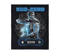 NORTHWEST Mortal Kombat Silk Touch Sherpa Throw Blanket - Sub-Zero for The Lin Kuei, Ultra-Soft Fleece Front with Cozy Sherpa Back, 40 x 50 Inches