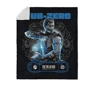 NORTHWEST Mortal Kombat Silk Touch Sherpa Throw Blanket - Sub-Zero for The Lin Kuei, Ultra-Soft Fleece Front with Cozy Sherpa Back, 50 x 60 Inches