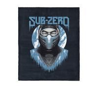 NORTHWEST Mortal Kombat Silk Touch Sherpa Throw Blanket - Sub-Zero, Ultra-Soft Fleece Front with Cozy Sherpa Back, 40 x 50 Inches