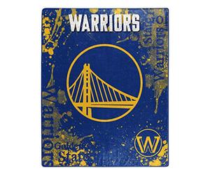 Northwest NBA Golden State Warriors Unisex-Adult Raschel Throw Blanket, 50" x 60", Dropdown