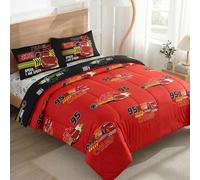 Northwest NBA x Disney Pixar Cars Twin Comforter Set 5 Piece Reversible Design Lightning McQueen Design Ultra Soft Fade Resistant Microfiber Official Kids Bed Set