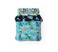 Northwest NBA x Disney Toy Story Twin Comforter Set 5 Piece Reversible Buzz Lightyear & Woody Bedding Ultra Soft Fade Resistant Microfiber Official Kids Bed Set