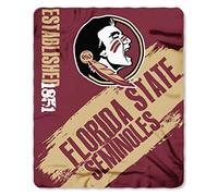 Northwest NCAA Florida State University (FSU) Seminoles Fleece Painted Blanket, 50" x 60", Team Colors, One Size