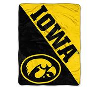 Northwest NCAA Iowa Hawkeyes Unisex-Adult Micro Raschel Throw Blanket, 46" x 60", Halftone