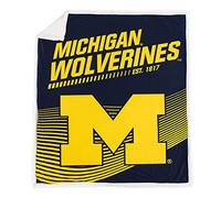 Northwest NCAA Michigan Wolverines Mink Sherpa Throw Blanket, 50" x 60", New School