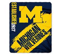 Northwest NCAA Michigan Wolverines Unisex-Adult Fleece Throw Blanket, 50" x 60", Painted