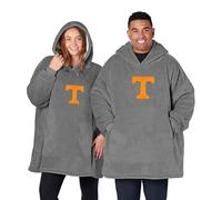 Northwest NCAA Tennessee Volunteers Hoodler Oversized Sherpa Pullover Hoodie with Embroidered Logo, Plush Wearable Blanket Sweatshirt, Soft Fleece with Front and Back Designs, Charcoal