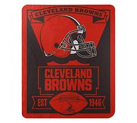 Northwest NFL Cleveland Browns Marque New Logo Printed Fleece Throw, 50" x 60", Brown