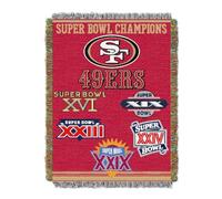 Northwest NFL San Francisco 49ers Commemorative Woven Tapestry Throw, 48" x 60", Red