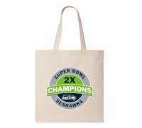Northwest NFL Super Bowl 2026 Seattle Seahawks Multi Champs Gate Canvas Tote Bag, 14 x 15 in