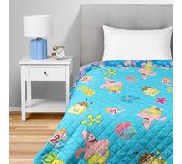 Northwest Nickelodeon Spongebob Tropical Waltz Quilted Throw Blanket, Beach-Themed Bikini Bottom Print, 60x80 inches