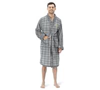 Northwest Official NFL Minnesota Vikings Men's Lightweight Flannel Bath Robe, Gray Tartan, 26" x 47", Gray, One size