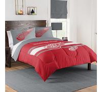 NORTHWEST Officially Licensed Detroit Red Wings NHL Team Comforter Set - Microfiber Full/Queen Comforter & Sham with Hockey Logo for Fans, Dorms, Game Day Bedrooms