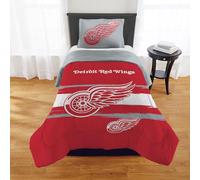 NORTHWEST Officially Licensed Detroit Red Wings NHL Team Comforter Set - Microfiber Twin/Twin XL Comforter & Sham with Hockey Logo for Fans, Dorms, Game Day Bedrooms
