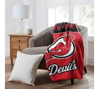 NORTHWEST Officially Licensed New Jersey Devils NHL Team Throw Blanket 46″×60″ - Licensed Microfiber Throw with Hockey Logos for Fans, Dorms, Game Day Couches & Fan Caves