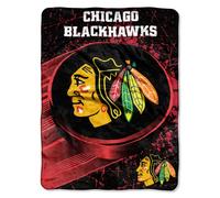 Northwest Officially Licensed NHL Chicago Blackhawks Ice Dash Micro Raschel Throw Blanket, 46" x 60", Multi Color