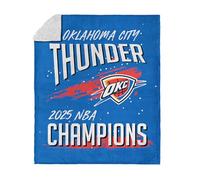 NORTHWEST Oklahoma City Thunder 2025 NBA Champions Net Gain Silk Touch Sherpa Throw Blanket, 50 x 60 Inches, Officially Licensed Basketball Championship Fleece, Ultra Soft & Cozy, for Fans
