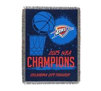 NORTHWEST Oklahoma City Thunder 2025 NBA Champions Victors Tapestry Throw, Officially Licensed 48" x 60" Woven Blanket with Fringe, Decorative NBA Finals Keepsake for Couch, Bed, or Wall Display