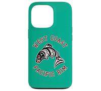 Northwest Pacific Coast Red White Black Haida Salmon BC Case for iPhone 13 Pro
