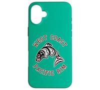 Northwest Pacific Coast Red White Black Haida Salmon BC Case for iPhone 16 Plus