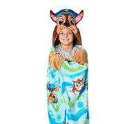 Paw Patrol Hooded Throw Blanket, Soft Silk Touch Poncho Cape, Plush Blanket with Character Hood, Cozy and Lightweight, 40x50 inches