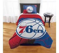 NORTHWEST Philadelphia 76ers Officially Licensed NBA Comforter Set - Full/Queen & Twin/Twin XL - Soft Bedding with Team Logo & Pillow Shams - Basketball Fan Bedroom Set, Twin/Twin XL