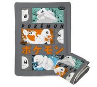 Northwest Pokemon Mink Sherpa Throw Blanket, 50" x 60", Grass, Fire, Water