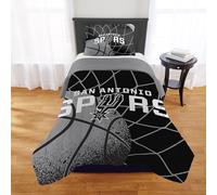 NORTHWEST San Antonio Spurs Officially Licensed NBA Comforter Set - Full/Queen & Twin/Twin XL - Soft Bedding with Team Logo & Pillow Shams - Basketball Fan Bedroom Set, Twin/Twin XL