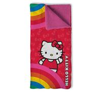 NORTHWEST Sanrio Hello Kitty Pink Pride Slumber Bag, Silk Touch Sherpa Sleeping Sack, Cozy Portable Sleepover Set, Character Bedding Travel Nap Mat, 27 x 56 Inches