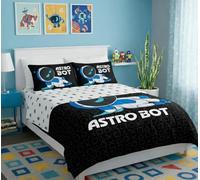 Northwest Sony PlayStation Astro Bot Full Bedding Bundle - 78 x 86 Inches Reversible Comforter, Flat Sheet, Fitted Sheet, 2 Pillowcases - Bed in a Bag Set, Relax Bot