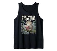 Northwest Storytime Rainy Day Reading Pacific Owl Life Book Tank Top