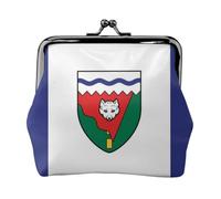 Northwest Territories Flag Leather Kiss Lock Coin Purse-Small Mini Wallet for Women