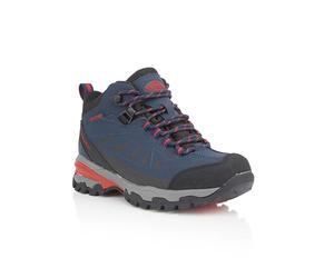 Northwest Territory Keele HIGH Ladies Waterproof Leather Walking Hiking Lace-UP Boot (Navy/Red, 6 UK, numeric_6)