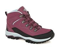 Northwest Territory Ladies Leather Lightweight Waterproof Walking Hiking Trekking Comfort Memory Foam Shoes Size 3 4 5 6 7 8 (Raspberry, Numeric_8)