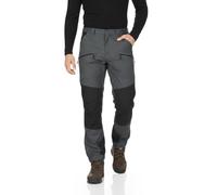 Northwest Territory Men's Ridgeline Walking Trousers, Water Repellent Trekking Pants with Zip Pockets and Adjustable Hem, Breathable Quick Dry Outdoor Workwear for Hiking and Camping Grey/Black
