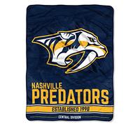 Northwest The Company NHL Nashville Predators Break Away Micro Raschel Throw Blanket, 46" x 60", Blue