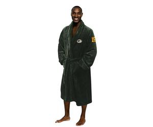 Northwest The Company Official NFL Green Bay Packers Men's L/XL Silk Touch Bath Robe with Number, Dark Green, 26" x 47"