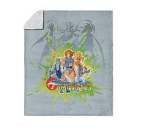 NORTHWEST Thundercats The Crew Silk Touch Sherpa Throw Blanket - Hero Lineup with Mumm-Ra Silhouette, Ultra-Soft Fleece, Official Warner Bros. Collectible Throw, 50 x 60 in