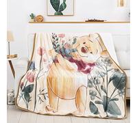 Northwest Winnie The Pooh Silk Touch Sherpa Throw Blanket, 60" x 80", My Flowers
