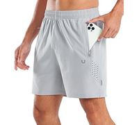 NORTHYARD Mens Running Gym Shorts 5 Inch Quick Dry Athletic Shorts for Men -Lightweight Active Workout Sport with Zip Pockets, A: Lightgrey-5", XX-Large
